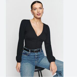 Reformation Button Down | Nell Top with Deep V - NWOT 🤩